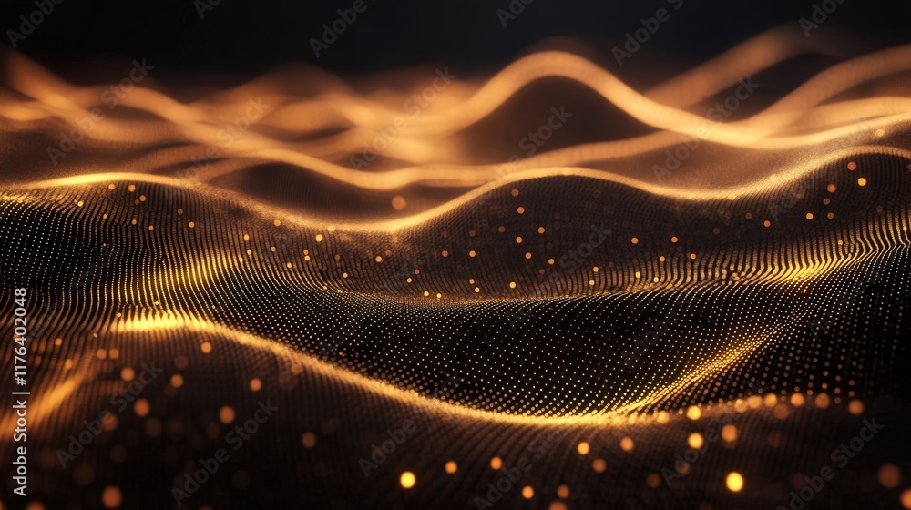 Poster abstract light waves background for multiple creative projects with glowing particles and smooth cur