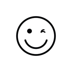 winking face with smile otuline emoji