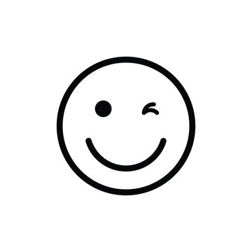 recommend clip art: winking face with smile otuline emoji