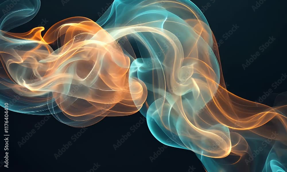 Wall mural abstract swirling smoke in vibrant colors, creating a dynamic and fluid visual effect.