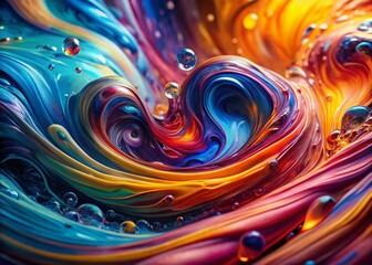 Vibrant 3D Fluid Swirls: Dynamic Abstract Liquid Motion Design Stock Photo