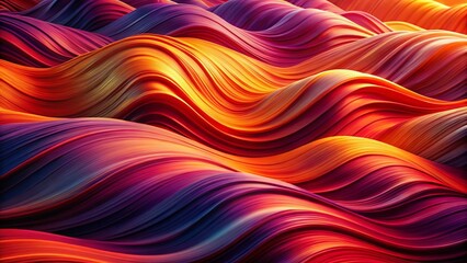 Obraz premium Vibrant Abstract Wave Background: Red, Orange, Purple Digital Art