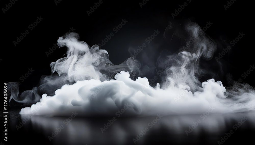 Poster a wispy cloud of smoke floats against a dark background, creating an ethereal and mysterious atmosph