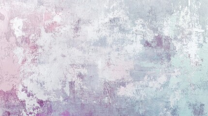 Obraz premium Holographic background in pale pastel tones of violet, pink, and mint, with irregular textures and subtle scratches creating a trendy abstract look