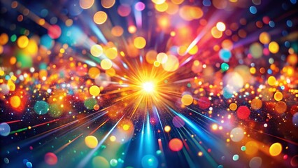 Fototapeta premium Vibrant Bokeh Background: Abstract Colorful Blurred Lights