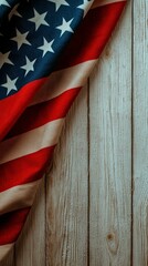 Obraz premium Presidents Day American Flag on Rustic Wood Background