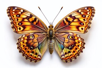 Fototapeta premium Vibrant Butterfly, Isolated Winged Insect, Colorful Lepidoptera, Nature Stock Photo, High-Resolution Image