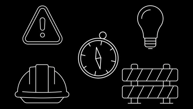 Construction Safety & Site Line Icons