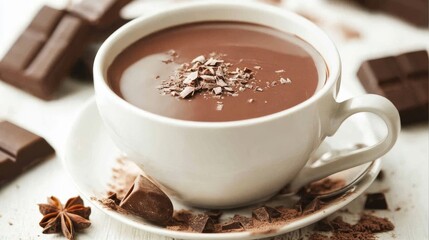 Obraz premium a cup of hot chocolate in the morning 