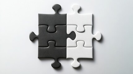 Obraz premium a black and white puzzle piece existing 