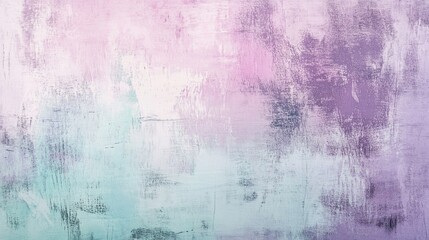 Obraz premium Pastel holographic background with pale violet, pink, and mint tones, displaying real textures with scratches for a stylish abstract effect