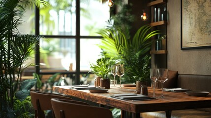 Obraz premium a table with a glass of wine and a plate of food