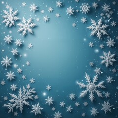 abstract winter background, with snowflake elements and bokeh light
