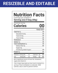 nutrition facts template, Supplement facts and vitamin facts template 