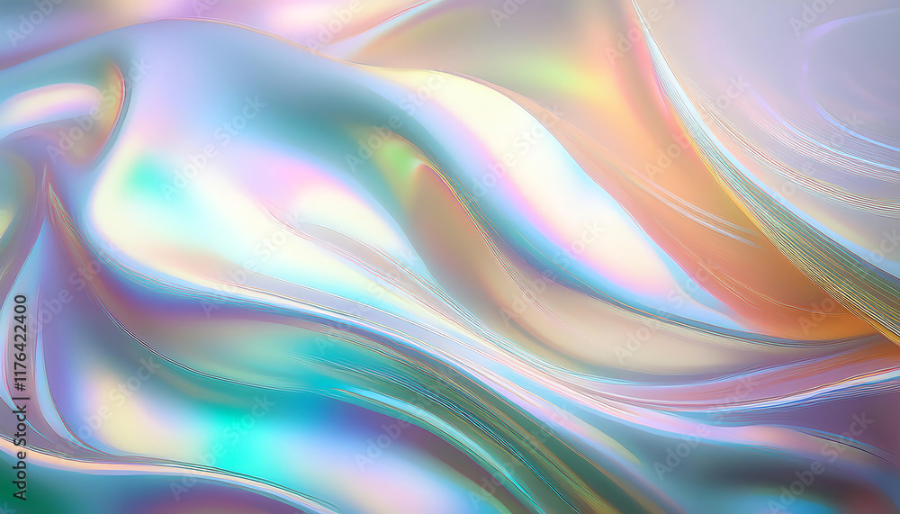 Aufkleber a mesmerizing blend of soft, flowing fabric with iridescent colors that shift and shimmer, creating 
