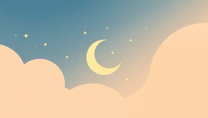 moon and stars. flat design. perfect any project
