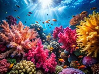 Vibrant Healthy Soft Coral Reef with Diverse Fish Life - Stunning Underwater Scene
