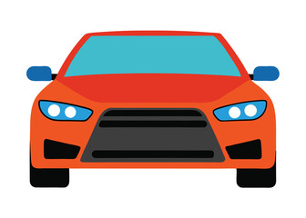 Fototapeta premium Car front view flat illustration on white background
