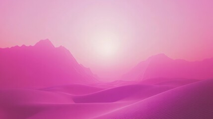 Pink desert landscape sunrise.