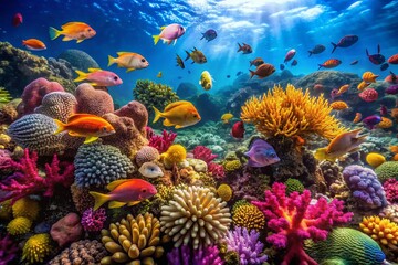 Vibrant Marine Aquarium: Corals, Reefs, and Decorative Fish