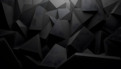Obraz premium Abstract Dark Polygonal Forms: A Study in Shadows and Geometry