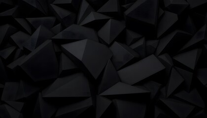 Abstract Black Geometric Shapes: A Dark and Mysterious 3D Render