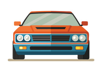 Car front view flat illustration on white background

