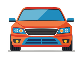 Car front view flat illustration on white background

