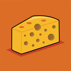 Cheese Food Vector Illustration - Dairy Product Design with Gourmet Appeal