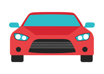 Fototapeta premium Car front view flat illustration on white background