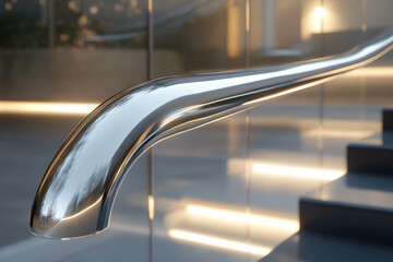 Elegant Handrail Design Captures Essence of Modern Architectural Style in Metal Finish