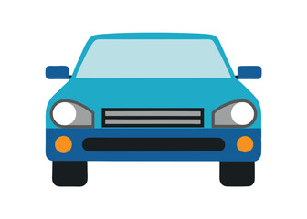 Naklejka premium Car front view flat illustration on white background