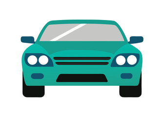 Car front view flat illustration on white background

