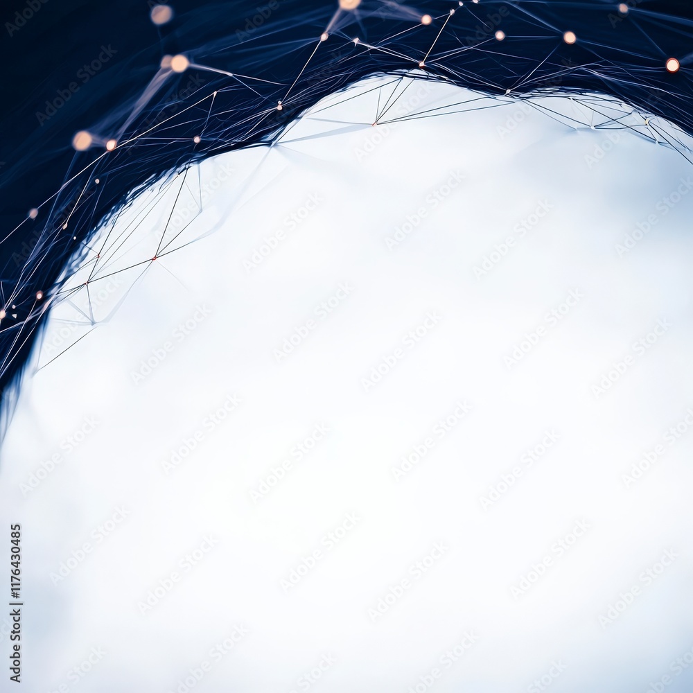 Poster abstract network connection digital nodes lines technology background