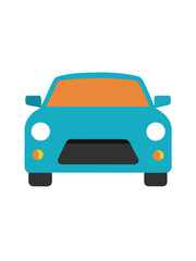 Naklejka premium Car front view flat illustration on white background