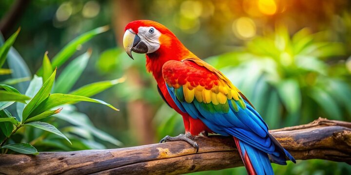Vibrant Papagallo Parrot in its Natural Habitat: A Documentary Photography Style Image