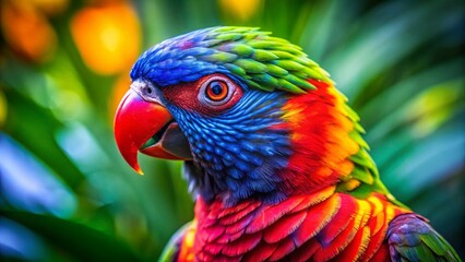 Vibrant Parrot Portrait Photography: Close-up of a Colorful Bird