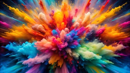 Vibrant Particle Fusion: Dynamic Color Collision Background - Abstract Art Stock Photo