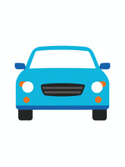 Obraz premium Car front view flat illustration on white background