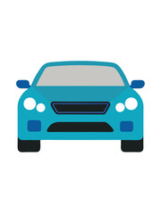 Car front view flat illustration on white background

