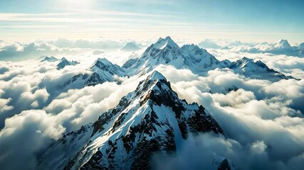 snow covered mountains in winter