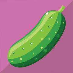 Crisp Green Cucumber Food Vector Art for Healthy Cuisine Design