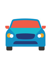 Obraz premium Car front view flat illustration on white background