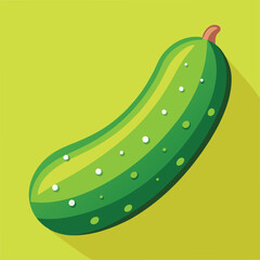 Crisp Green Cucumber Food Vector Art for Healthy Cuisine Design