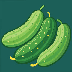 Crisp Green Cucumber Food Vector Art for Healthy Cuisine Design