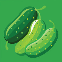 Crisp Green Cucumber Food Vector Art for Healthy Cuisine Design