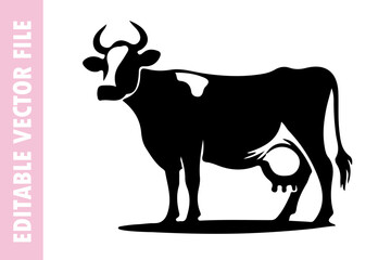 silhouette of a cow