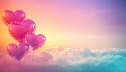 Fototapeta premium Valentine's Day Sky Hues concept, Subtle Valentine's sky gradient with muted pinks and purples