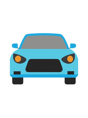 Fototapeta premium Car front view flat illustration on white background