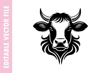 cow vector design silhouette illustration